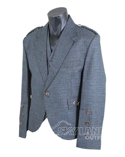 Charcoal Tweed Argyle Jacket – Traditional Scottish Highland Kilt Jacket for Men