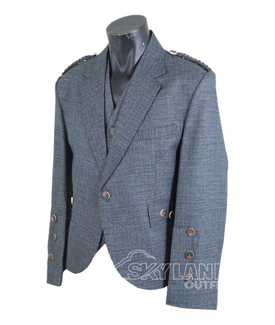 Charcoal Tweed Argyle Jacket – Traditional Scottish Highland Kilt Jacket for Men
