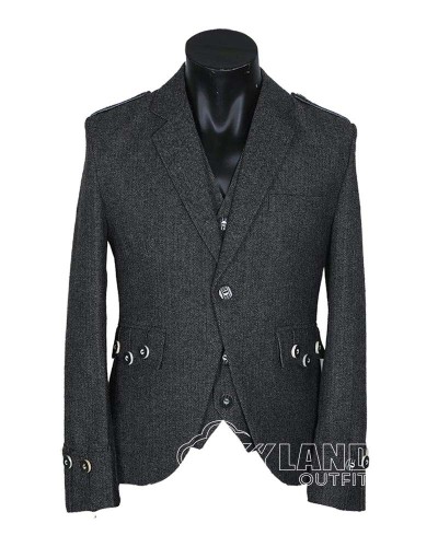 Dark Grey Argyle Jacket and Vest | Scottish Versatile Formal Set