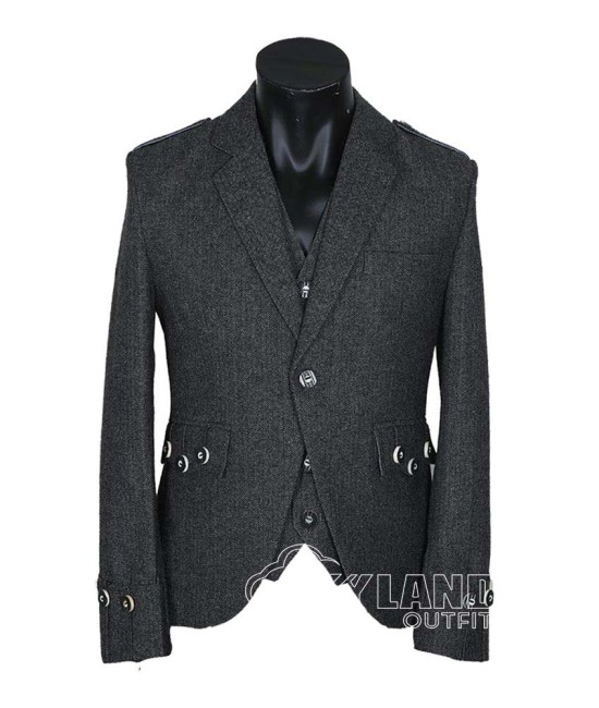 Dark Grey Argyle Jacket and Vest | Scottish Versatile Formal Set