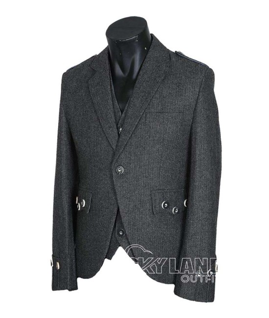 Dark Grey Argyle Jacket and Vest | Scottish Versatile Formal Set