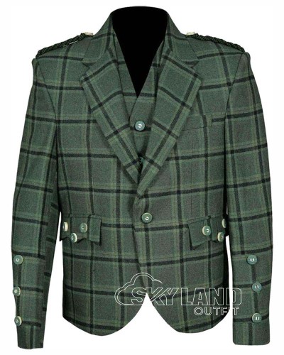 Green Tweed Argyle Jacket | Highland Kilt Coat