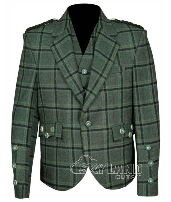 Green Tweed Argyle Jacket | Highland Kilt Coat Green Tweed Argyle Jacket | Highland Kilt Coat
