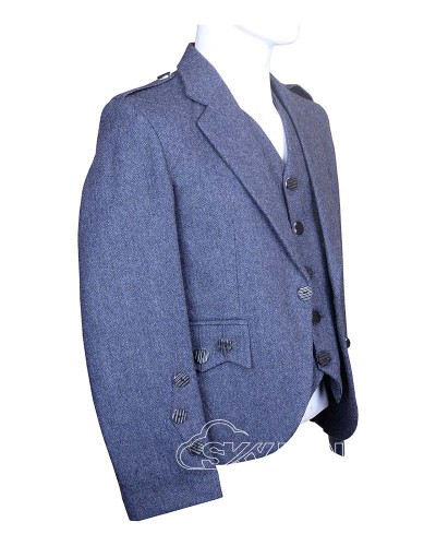 Grey Tweed Argyle Jacket and Vest | Scottish Highland Formal Set Grey Tweed Argyle Jacket and Vest | Scottish Highland Formal Set