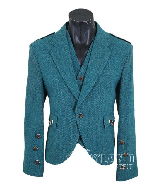 Lovat Blue Tweed Argyle Jacket & Vest | Scottish Heritage Set Lovat Blue Tweed Argyle Jacket & Vest | Scottish Heritage Set