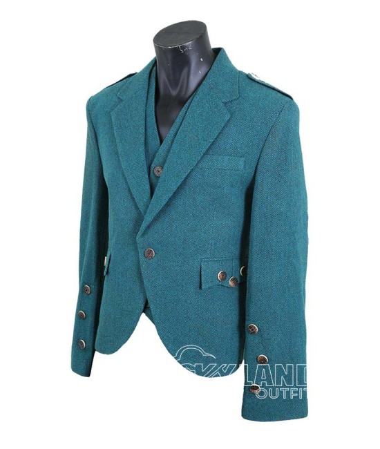 Lovat Blue Tweed Argyle Jacket & Vest | Scottish Heritage Set Lovat Blue Tweed Argyle Jacket & Vest | Scottish Heritage Set