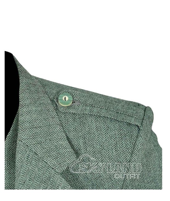 Lovat Green Tweed Argyle Jacket and Vest | Scottish Heritage Set