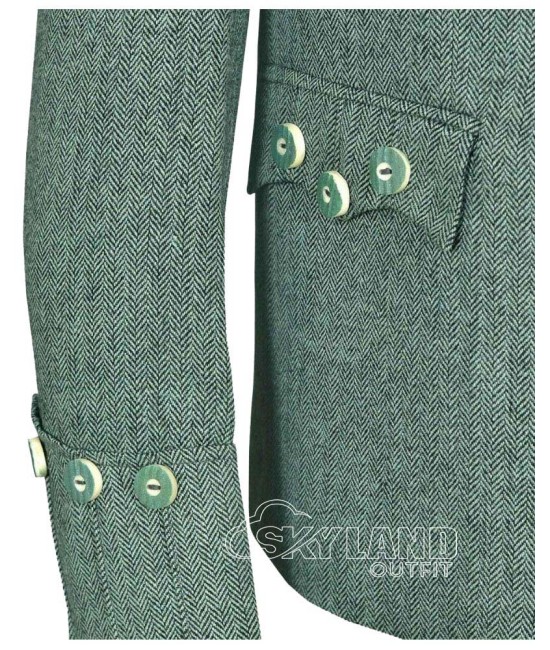 Lovat Green Tweed Argyle Jacket and Vest | Scottish Heritage Set