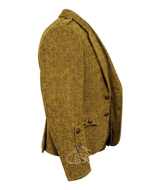 Mustard Yellow Tweed Argyle Jacket and Vest | Bold Scottish Set Mustard Yellow Tweed Argyle Jacket and Vest | Bold Scottish Set