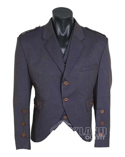 Navy Blue Argyle Jacket – Traditional Scottish Highland Kilt Jacket for Men