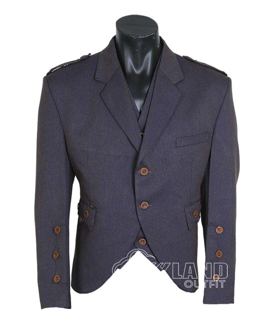 Navy Blue Argyle Jacket – Traditional Scottish Highland Kilt Jacket for Men
