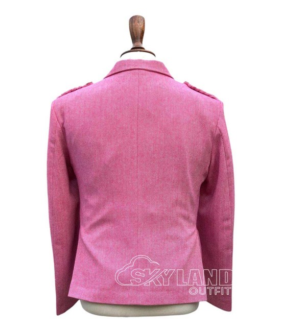 Pink Tweed Argyle Jacket and Vest | Bold Scottish Formal Set