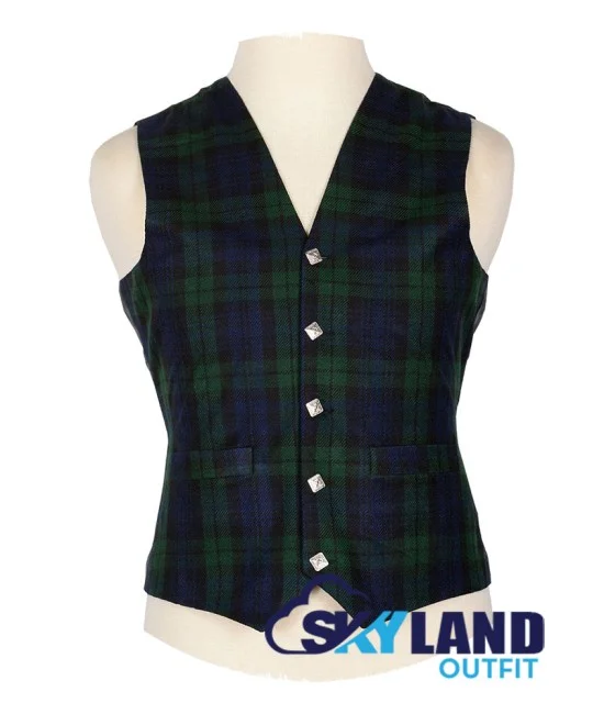 Scottish Black Watch Tartan Vest / Irish Formal Tartan Waistcoats - 4 Plaids Scottish Black Watch Tartan Vest / Irish Formal Tartan Waistcoats - 4 Plaids