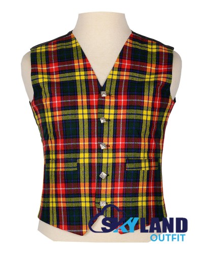 Scottish Buchanan Vest / Irish Formal Tartan Waistcoats - 4 Plaids Scottish Buchanan Vest / Irish Formal Tartan Waistcoats - 4 Plaids