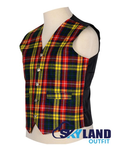 Scottish Buchanan Vest / Irish Formal Tartan Waistcoats - 4 Plaids Scottish Buchanan Vest / Irish Formal Tartan Waistcoats - 4 Plaids