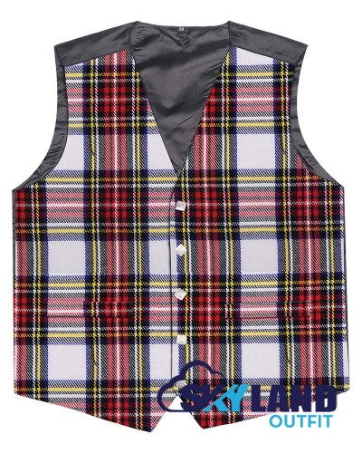 Scottish Dress Stewart Vest / Irish Formal Tartan Waistcoats - 4 Plaids