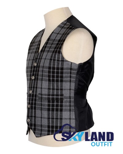 Gray Watch Tartan Waistcoat | Irish Formal Vest Gray Watch Tartan Waistcoat | Irish Formal Vest