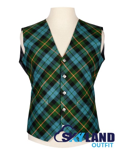 Scottish Gunn Ancient Vest / Irish Bespoke Tartan Waistcoats - 4 Plaids