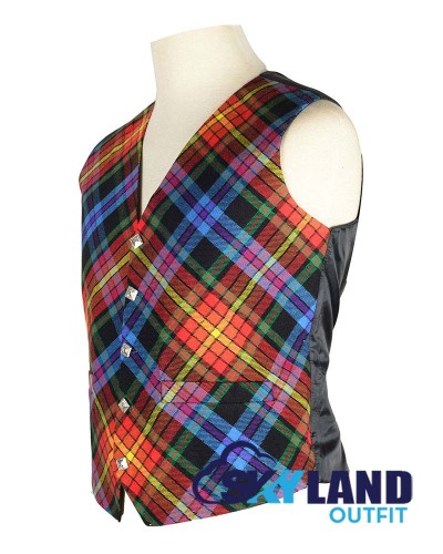 Scottish LGBTQ Pride Vest / Irish Bespoke Tartan Waistcoats - 4 Plaids Scottish LGBTQ Pride Vest / Irish Bespoke Tartan Waistcoats - 4 Plaids