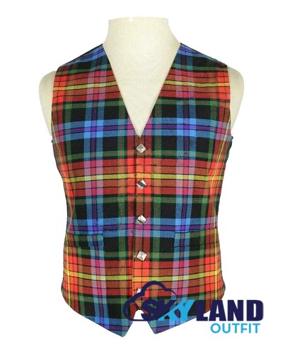 Scottish LGBTQ Pride Vest / Irish Formal Tartan Waistcoats - 4 Plaids