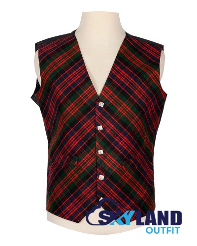 Scottish MacDonald Vest / Irish Bespoke Tartan Waistcoats - 4 Plaids