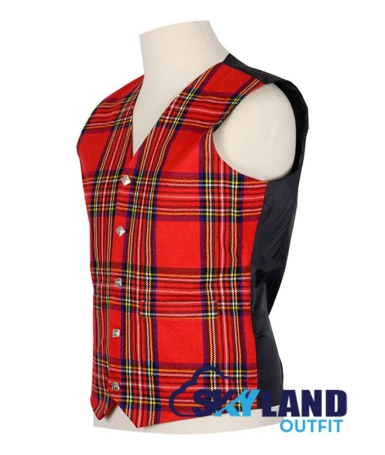 Scottish Royal Stewart Vest / Irish Formal Tartan Waistcoats - 4 Plaids