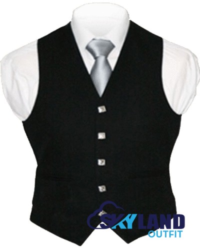 Scottish Solid Black Vest / Irish Formal Tartan Waistcoats - 4 Plaids Scottish Solid Black Vest / Irish Formal Tartan Waistcoats - 4 Plaids