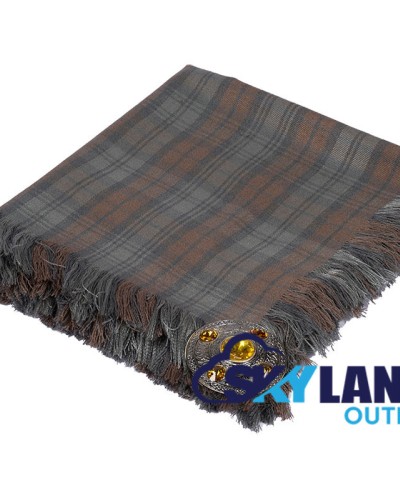 Black Watch Weathered Tartan Scottish Kilt Fly Plaid with Hand Fringed Black Watch Weathered Tartan Scottish Kilt Fly Plaid with Hand Fringed