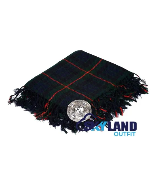 Gunn Tartan Scottish Kilt Fly Plaid with Hand Fringed Gunn Tartan Scottish Kilt Fly Plaid with Hand Fringed