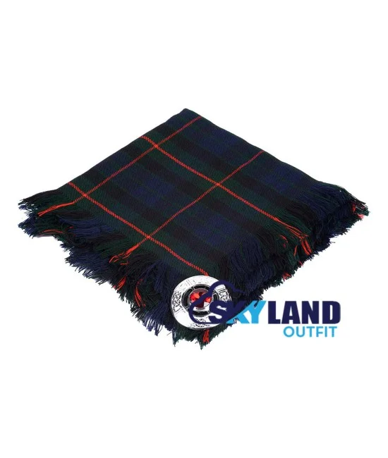 Gunn Tartan Scottish Kilt Fly Plaid with Hand Fringed Gunn Tartan Scottish Kilt Fly Plaid with Hand Fringed