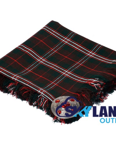 Scott Hunting Modern Tartan Scottish Kilt Fly Plaid with Hand Fringed