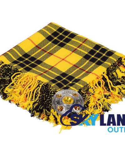 MacLeod of Lewis Tartan Scottish Kilt Fly Plaid with Hand Fringed
