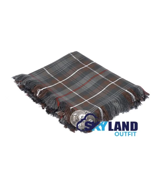 Mackenzie Weathered Tartan Scottish Kilt Fly Plaid with Hand Fringed Mackenzie Weathered Tartan Scottish Kilt Fly Plaid with Hand Fringed