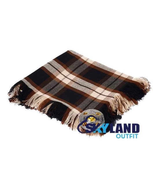 Rose Ancient Tartan Scottish Kilt Fly Plaid with Hand Fringed Rose Ancient Tartan Scottish Kilt Fly Plaid with Hand Fringed