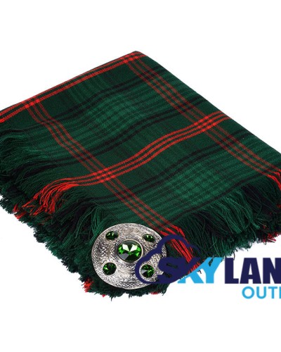 Ross Hunting Modern Tartan Scottish Kilt Fly Plaid with Hand Fringed