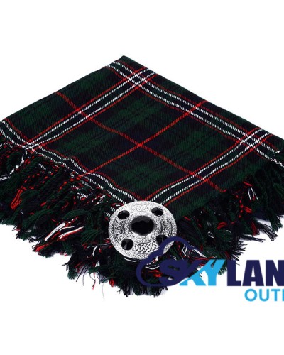 Scottish National Tartan Kilt Fly Plaid with Hand Fringed
