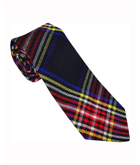 Black Stewart Tartan Acrylic NeckTie Scottish Clan NeckTies Black Stewart Tartan Acrylic NeckTie Scottish Clan NeckTies