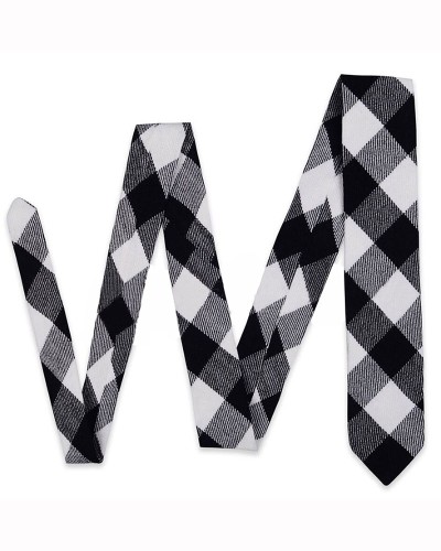 White Black Rob Roy Tartan Necktie | Scottish Clan Tie | Skyland Outfit White Black Rob Roy Tartan Necktie | Scottish Clan Tie | Skyland Outfit