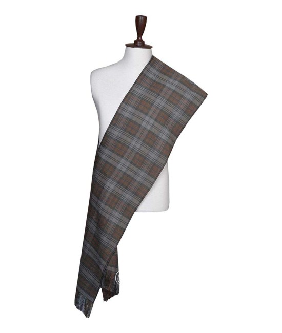 Black Watch Weathered Tartan Sash Scarf – Elegant Scottish Plaid Wrap