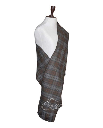 Black Watch Weathered Tartan Sash Scarf – Elegant Scottish Plaid Wrap