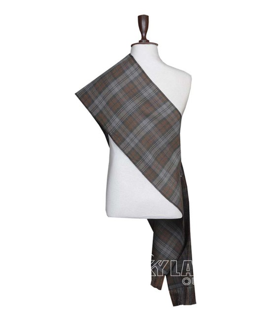 Black Watch Weathered Tartan Sash Scarf – Elegant Scottish Plaid Wrap