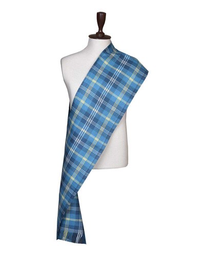 Gorman Blue Tartan Sash Scarf – Plaid Wrap for Kilt Outfits