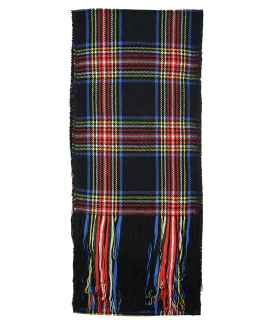 Black Stewart Tartan Sash Scarf – Elegant Scottish Plaid Wrap for Women Black Stewart Tartan Sash Scarf – Elegant Scottish Plaid Wrap for Women