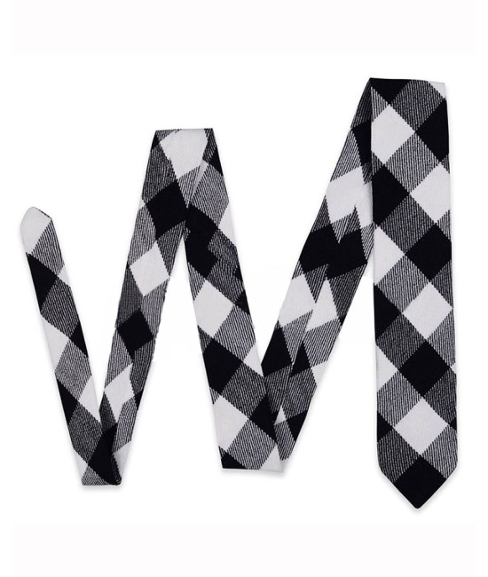 White Black Rob Roy Acrylic Tartan NeckTie