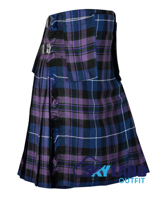 Scottish 8 yard Pride of Scotland tartan kilt with detachable pockets