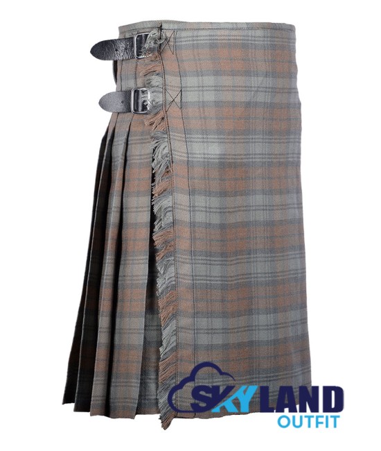 Scottish Black Watch Weathered Tartan 8 Yard Traditional Kilts