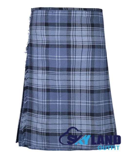 Scottish Hamilton Grey Tartan 8 Yard Kilt Traditional Kilts