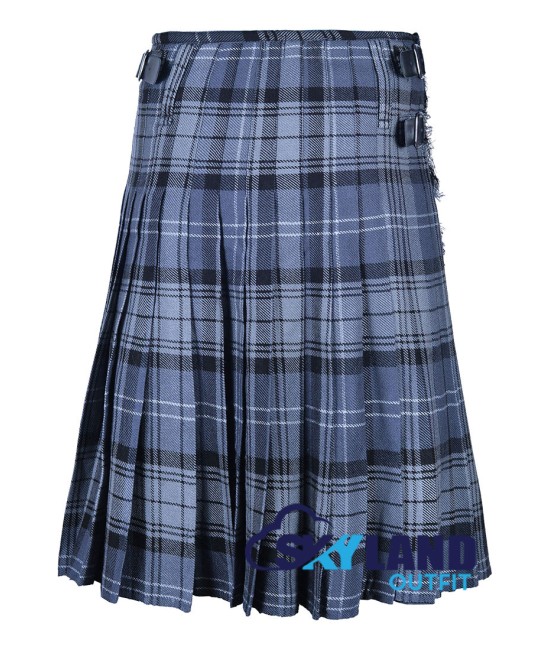 Scottish Hamilton Grey Tartan 8 Yard Kilt Traditional Kilts