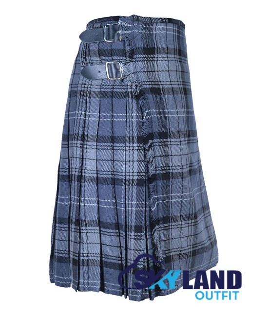 Scottish Hamilton Grey Tartan 8 Yard Kilt Traditional Kilts