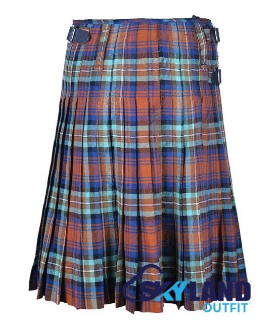 Scottish Irn Bru Tartan 8 Yard Kilt for Men Traditional Tartan Kilts